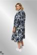 Blå printet viskose skjorte kjole, G262027