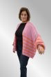 Pink oversize cardigan med orange striber, 305601