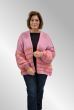 Pink oversize cardigan med orange striber, 305601