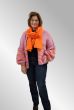 Pink oversize cardigan med orange striber, 305601