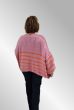 Pink oversize cardigan med orange striber, 305601