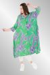 Grøn skjorte/kjole med lilla blomsterprint, AKH5554 Mahio
