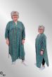 Grøn / blå silke skjortekjole / kaftan, Kort Relove, Unika 762