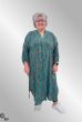 Grøn / blå silke skjortekjole / kaftan, Kort Relove, Unika 762