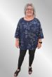 Blå bluse med blad/blomster print, SP8084