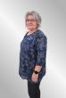 Blå bluse med blad/blomster print, SP8084