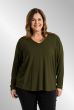 Oliven grøn Gitte t-shirt med lange ærmer, 9914