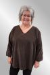 Brun fløjls bluse, TF25124b