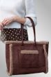 Brun shopper med teddy kant, A421