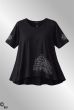 Sort viskose tunika med broderet katte, Angel 1745. Størrelse 3