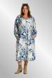 Blå printet lang kjole, G252035