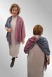 Grå / bordeaux dobbelt cashmere / viskose tørklæde FA78089
