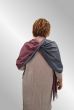 Grå / bordeaux dobbelt cashmere / viskose tørklæde FA78089