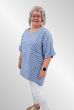 Lys blå hør tunika bluse med prikker, Happy d 21