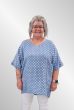 Lys blå hør tunika bluse med prikker, Happy d 21