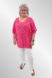 Pink hør tunika bluse med prikker, Happy d 21