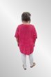 Pink hør tunika bluse med prikker, Happy d 21