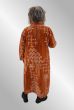 Rust farvet fløjlskjole med print, 12231IKJ