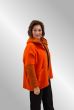 Orange uld fleece jakke med hætte, 90014 Ulit