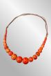 Halskæde i keramiske perler, rød