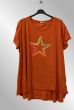 Orange Bomulds T-Shirt med broderi, 23103