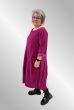 Fuxia farvet fløjls kjole, TF24216a